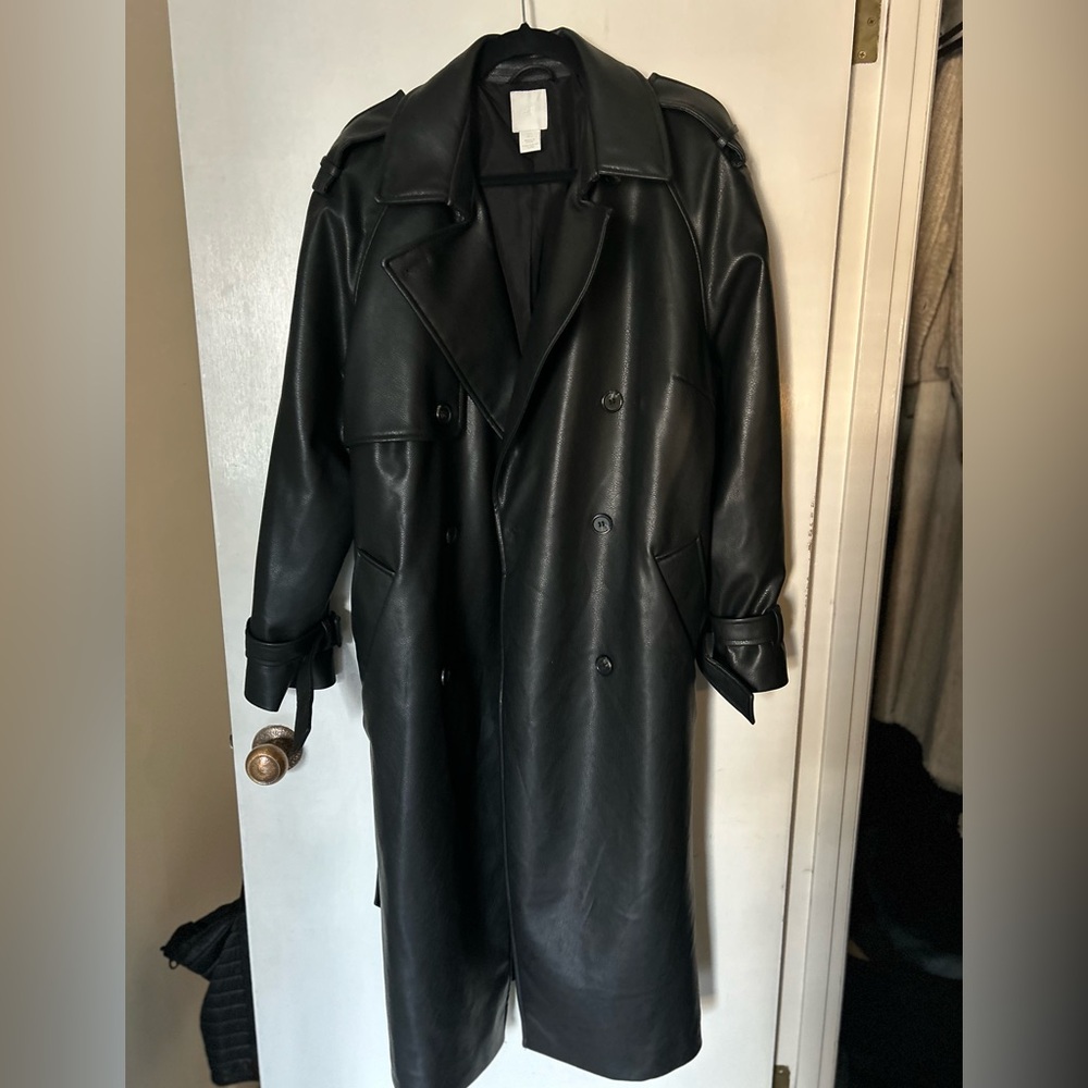 H&M Women's Black Leather Coat